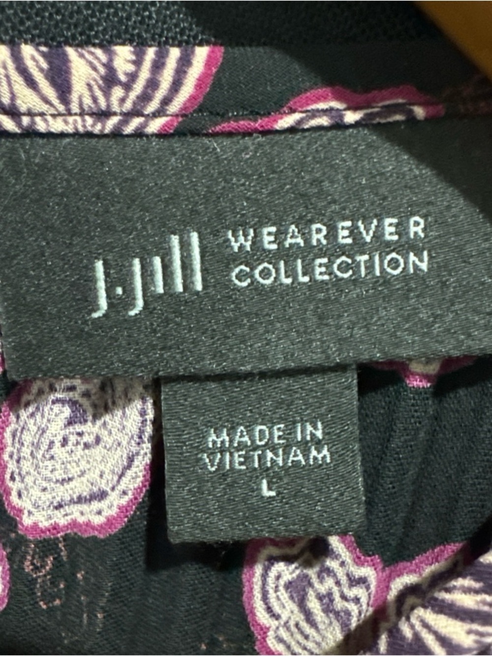 J Jill Wearever Collection Long Sleeve Patterned Pleated Front Dress Large - Picture 8 of 13
